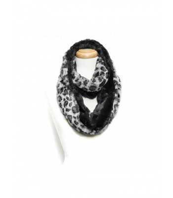 Sophia 2 Tone Leopard Fur Infinity Scarf - Black - CD11BN2KFNN