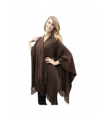 Brown Knit Shawl Wrap Women