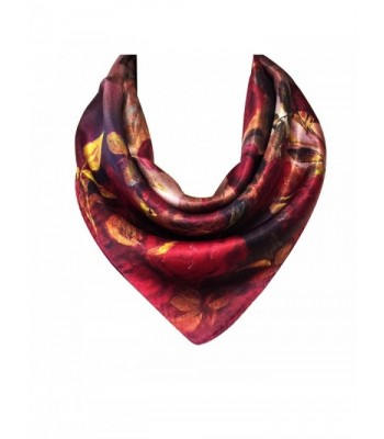 Allydrew Charmeuse Silk Neckerchief Square Scarves- Rose Garden - C911ZDWB7QD