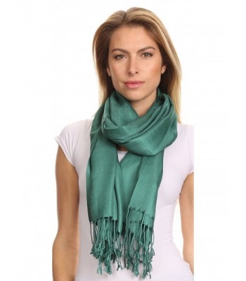 Sakkas Silky Solid Soft Pashmina Shawl Wrap Stole - Teal - CY113PH2SKR