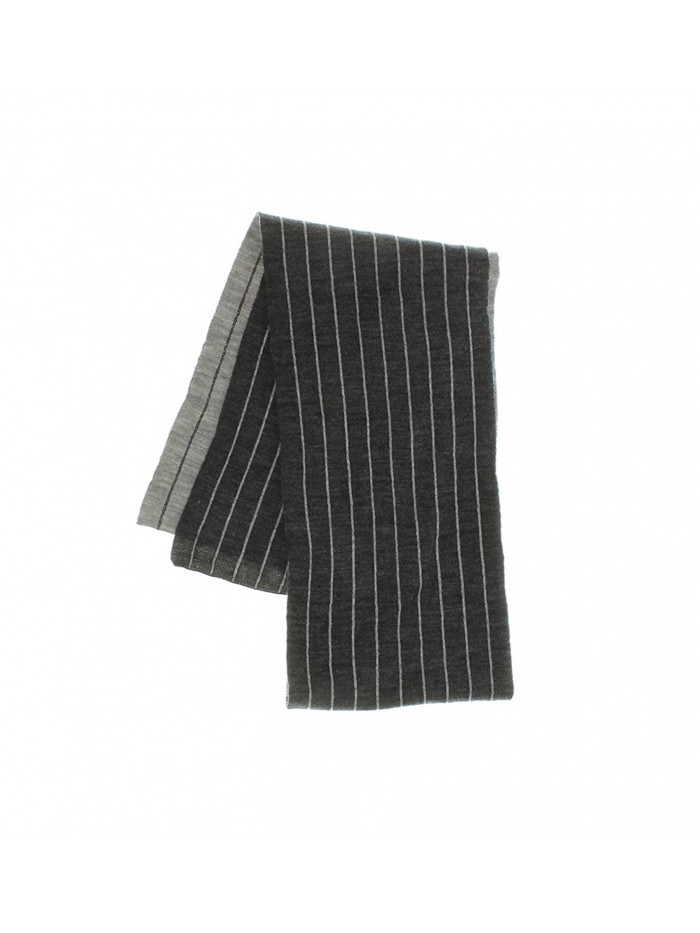 Chaps Unisex Reversible Pinstriped Knit Scarf (One Size- Gray) - CE12N696EMN