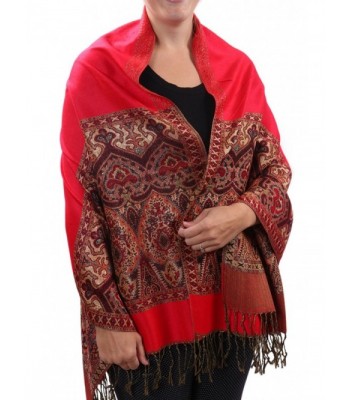 Alice Premium Metallic Paisley Pashmina in Wraps & Pashminas