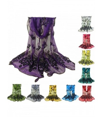 Besde Fashion Flower Embroidered Purple in Fashion Scarves
