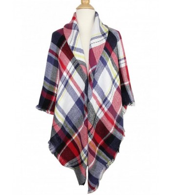 Women's Oversized Tartan Plaid Check Blanket Scarf Large Square Winter ...