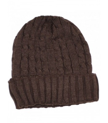 Ted and Jack - Jack's Cable Knit Foldover Beanie with Fleece Lining - Brown - CZ1286G0T1B