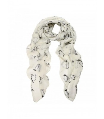 Women Shawl Cute Penguin Print Scarves Wraps Vovotrade - White - C51293FIITJ