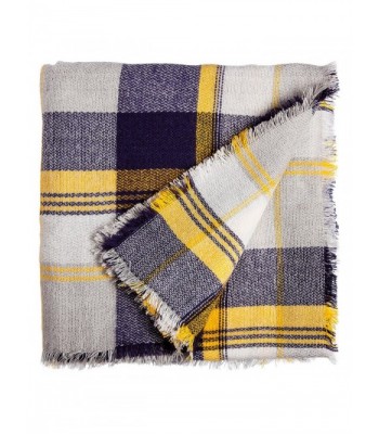 Blossom Boutique Plaid Blanket Scarf - Yellow - CZ12N3A1RY5