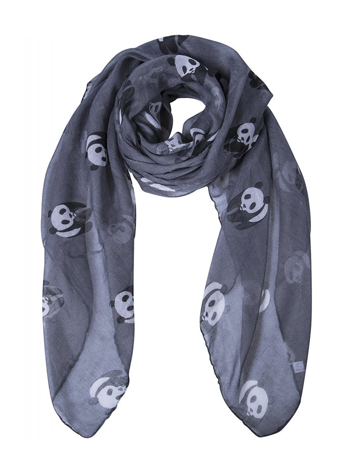 Fasker Animal Scarf Panda Giraffe Print Lightweight Voile Fashion Scarves Shawl - Style 01-dark Gray - CA189HQ3KHK