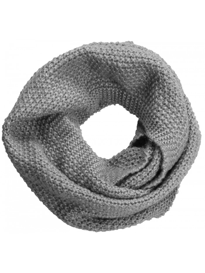 NEOSAN Women Warm Chunky Ribbed Knit Winter Infinity Loop Scarf - Cross Light Grey - C6184T5E6RY