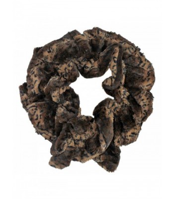 Brown Animal Print Long Scrunched Plush Scarf - CN11FEPVGMT