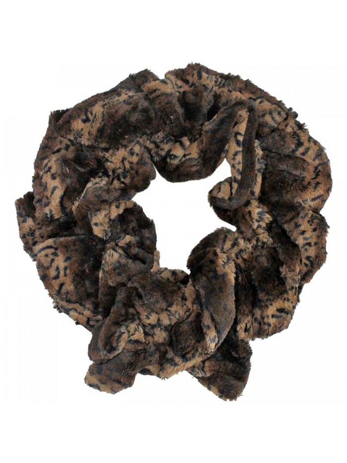 Brown Animal Print Long Scrunched Plush Scarf - CN11FEPVGMT