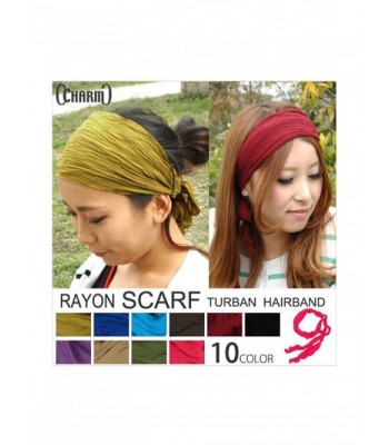 CHARM Casualbox Womens Head Scarf Turban Wrap Festival Retro Hair Accessory - Green - CM11CMJ37IV