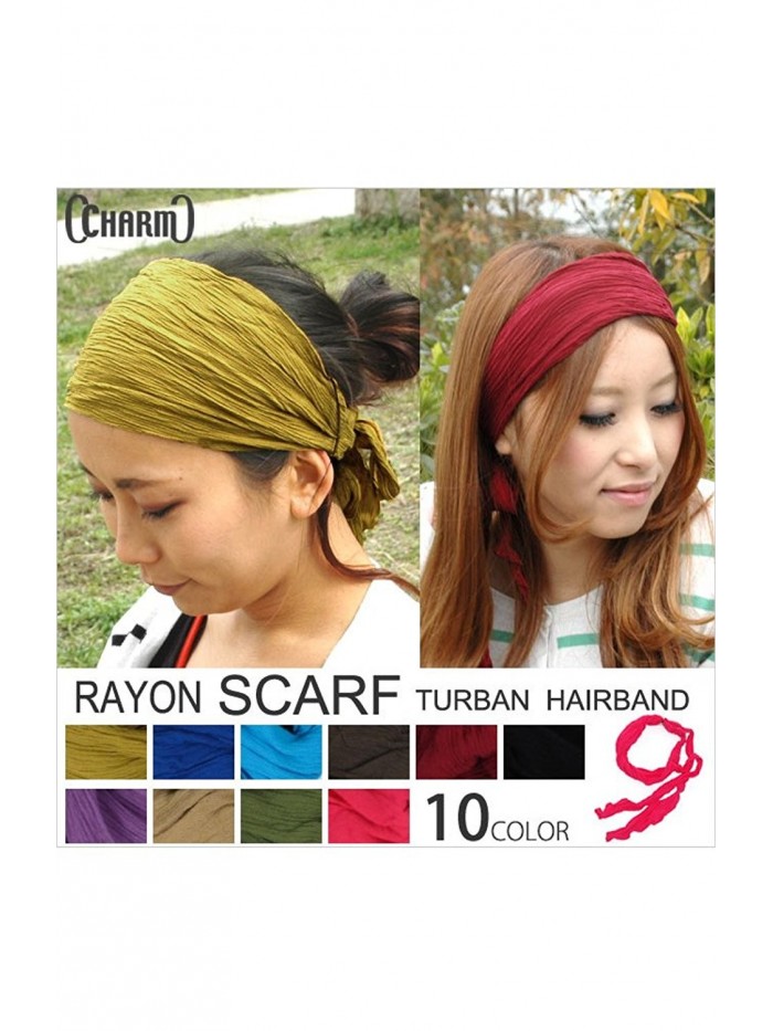 CHARM Casualbox Womens Head Scarf Turban Wrap Festival Retro Hair Accessory - Green - CM11CMJ37IV