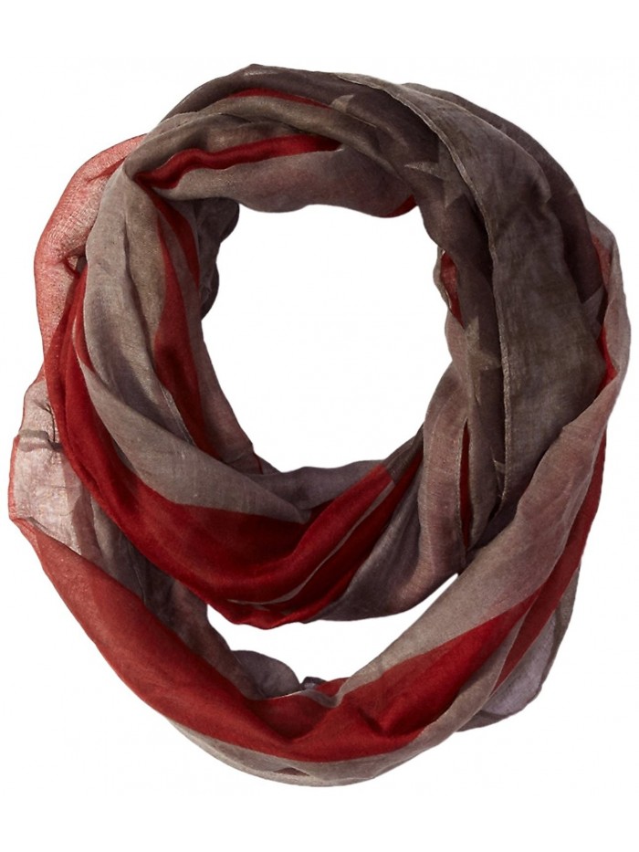 D&Y Women's Distressed American Flag Infinity Scarf - Gray - C6120NP4TNR