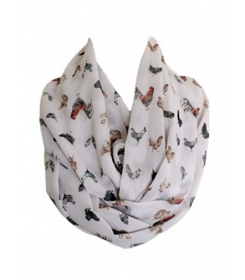 Etwoa's Chicken Rooster Pattern Infinity Scarf - C717YH9T690