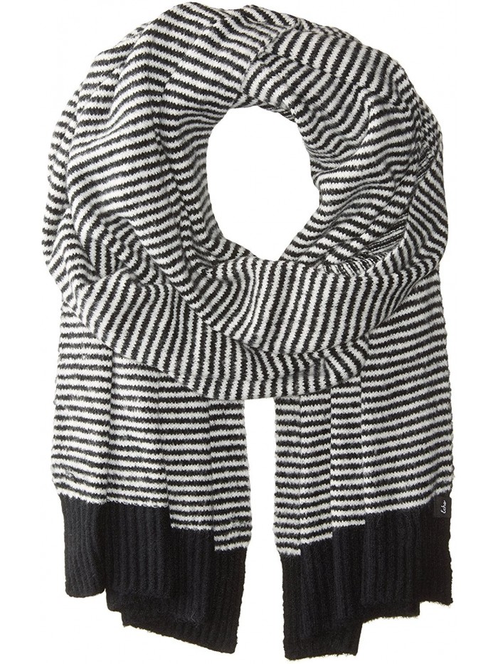 Echo Women's Soft Stretch Knit Mini Stripe Winter Scarf - Black - C81827RZ0UU