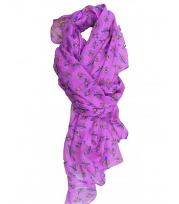 Bumble Bee Scarf - Peace Bumble Bees Buzz all over these scarves - Purple - CO125BNFSJZ