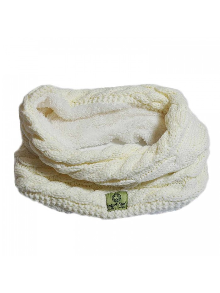 Lady Of Aran Snood With Cable Design And Fleece Lining- Natural Colour - CV12O85X4WQ