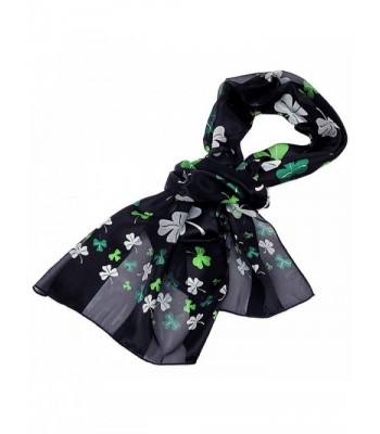 Purple Box Jewelry Shamrock Scarf One Size (Black) - C311CTF4DZT