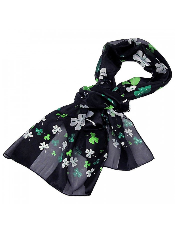 Purple Box Jewelry Shamrock Scarf One Size (Black) - C311CTF4DZT Purple Box Jewelry Shamrock Scarf One Size (Black) - C311CTF4DZT