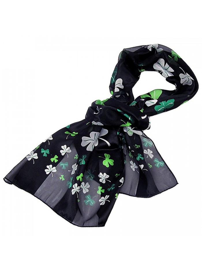 Purple Box Jewelry Shamrock Scarf One Size (Black) - C311CTF4DZT