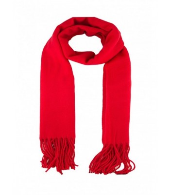 TooPhoto Scarfs for Women Men Thick Solid Color Cashmere Feel Winter Christmas Warm Wrap Shawl - A Red - CP1879L3R2Z