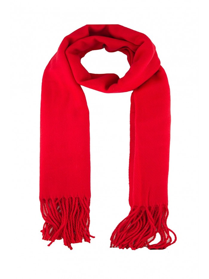 TooPhoto Scarfs for Women Men Thick Solid Color Cashmere Feel Winter Christmas Warm Wrap Shawl - A Red - CP1879L3R2Z
