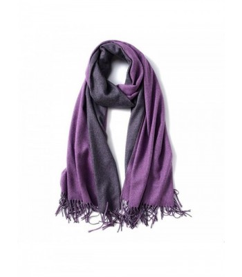 Large 79"x28" Women Soft Cashmere Shawls Wool Wraps Fashion Stole Scarf - Purple - CD1879UM8O6