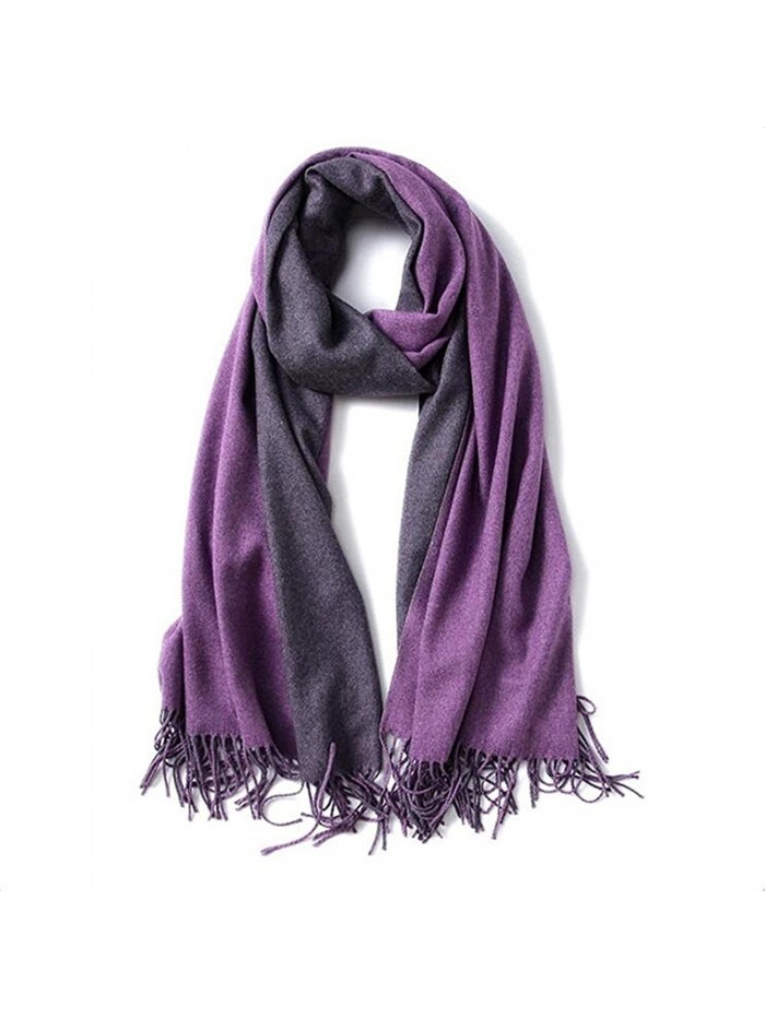Large 79"x28" Women Soft Cashmere Shawls Wool Wraps Fashion Stole Scarf - Purple - CD1879UM8O6
