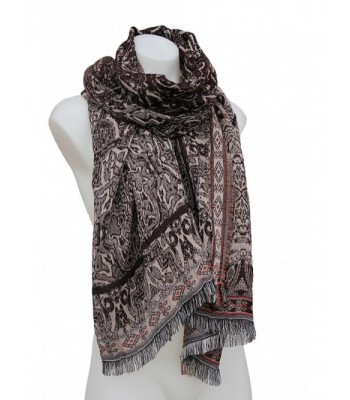 Women's Soft & Silky Luxury Pashmina Scarf Shoulder Wrap Shawl - Brown ...