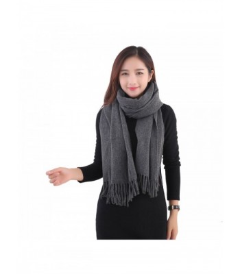 YCHY Large Extra Soft Cashmere Blend Women Pashmina Shawl Wrap Stole Scarf - Gray - C9186GQGZTQ