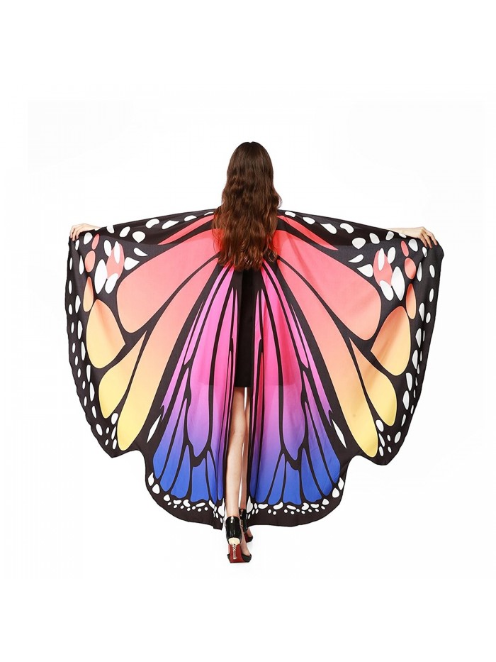 MEIQING Women&lsquos Butterfly Wings Swimsuit Bikini Beach Cover Ups Angel Wings Adult Costume - Pink&purple - CF186L6UW65