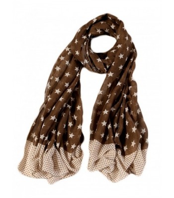 Ayli Women's Star Pattern Scarf Long Shawl Lightweight Fashion Wrap Various Colors - Coffee - C31875XGZGU