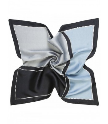 K-ELeven Silk Scarf Women's Small Square Satin Hair Scarf 23.6 x 23.6 inches - D-gray - CU17YC32866