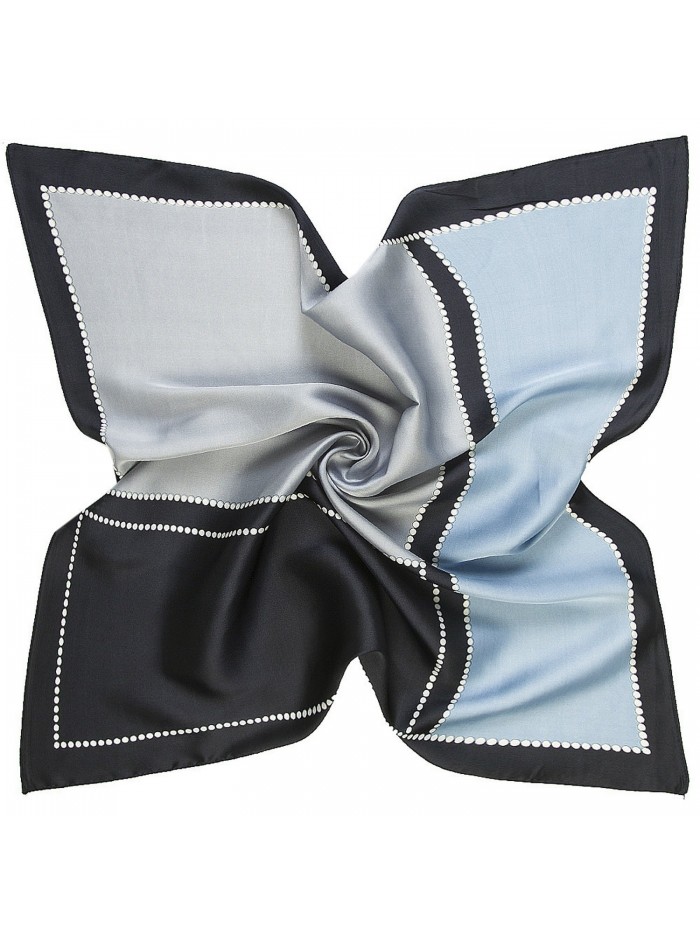 K-ELeven Silk Scarf Women's Small Square Satin Hair Scarf 23.6 x 23.6 inches - D-gray - CU17YC32866