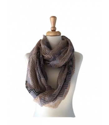 Women's Lightweight Infinity Scarf with Zig Zag Pattern - C0188DQZDCR