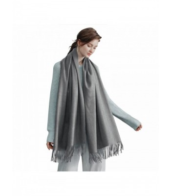 Sunfung Winter Scarf Scarves Fashion Large Soft Silky Pashmina Shawl Wrap Scarf 78" X 27.5" For Women - Gray - C7188ROSE4X