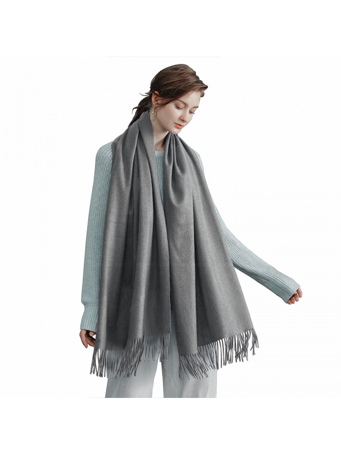 Sunfung Winter Scarf Scarves Fashion Large Soft Silky Pashmina Shawl Wrap Scarf 78" X 27.5" For Women - Gray - C7188ROSE4X