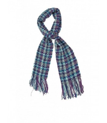 Charter Club Women's Fringed Woven Checkered Scarf - Mikinos Blue - CE11NFOJIJT