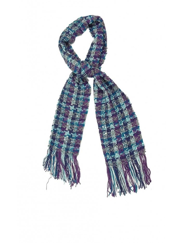 Charter Club Women's Fringed Woven Checkered Scarf - Mikinos Blue - CE11NFOJIJT