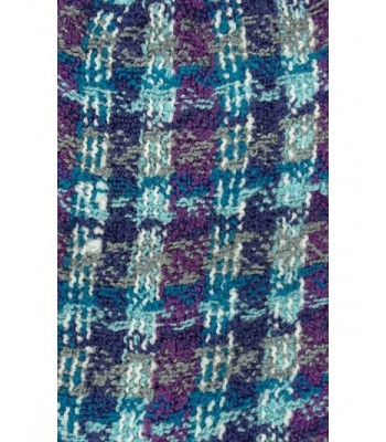 Women's Fringed Woven Checkered Scarf - Mikinos Blue - CE11NFOJIJT