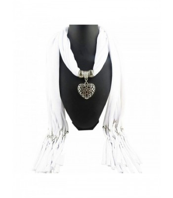 Womens Scarf- Sandistore Women Winter Necklace Scarf Tassel Warm Scarves - White - CR1298616BF