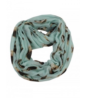 Women's Pug Dog Animal Print Casual Soft Viscose Voile Infinity Loop Cowl Scarf - Mint Blue - CW12HKPITY3