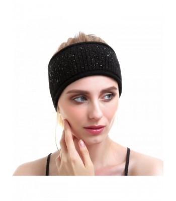 Women Knit Headband - Sport Wool Headbands Cashmere Yoga Headwear Head Wrap Ear Warmer - Black - CY187CO4KZC