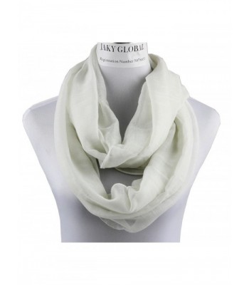 Infinity Scarf for Women Soft Light Weight Loop Circle Neck Wrap Scarves Solid Color - White - CQ12N9QF7KQ