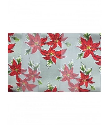 Christmas Scarf Candycane Poinsettia Silver