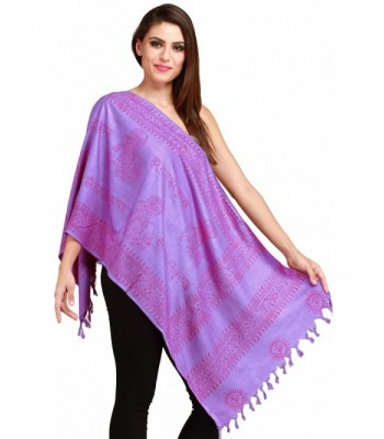 Exotic India Dahlia-Purple Hare Rama Hare Krishna Prayer Scarf - CC11NPN3ITV