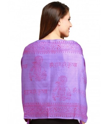 Exotic India Dahlia Purple Krishna Prayer in Fashion Scarves