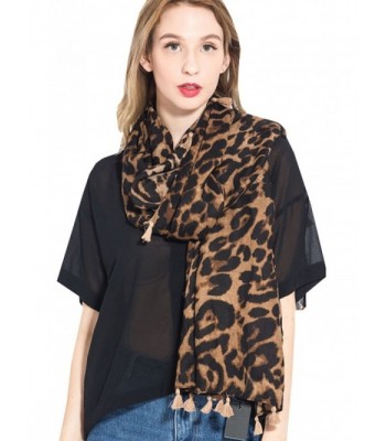 Women Winter Leopard Scarf Warm Long Pashmina Shawls And Wraps Fashion Scarf - Leopard - C6188227ZOZ