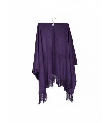 Ruana Acrylic One Size Women's Long Cape Shawl - Purple - C11808Z06S8